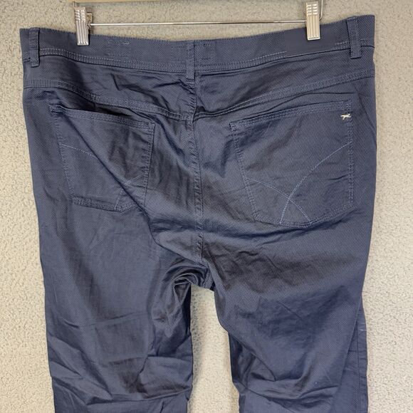Brax Pants Mens 38x30 Blue Lightweight Cooper Fancy Casual Straight Adult - Picture 9 of 11